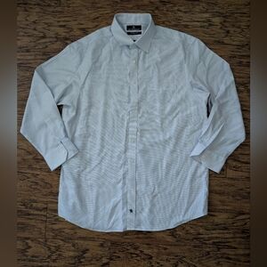 Hart Schaffner Marx Blue Patterned Button Up Dress Shirt‎